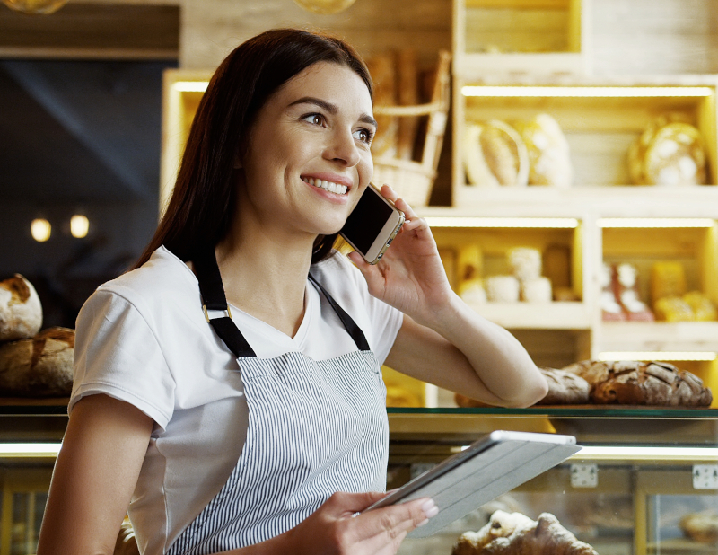 boulangerie boulanger femme smartphone tablette